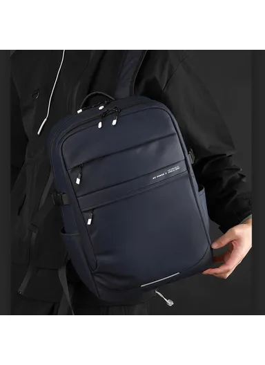 Travel Backpack Business Laptop Daypack 900D Fabric Students Double Shoulder Bag 1328 - Dark Blue