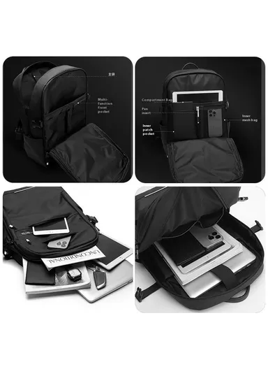 Travel Backpack Business Laptop Daypack 900D Fabric Students Double Shoulder Bag 1328 - Dark Blue