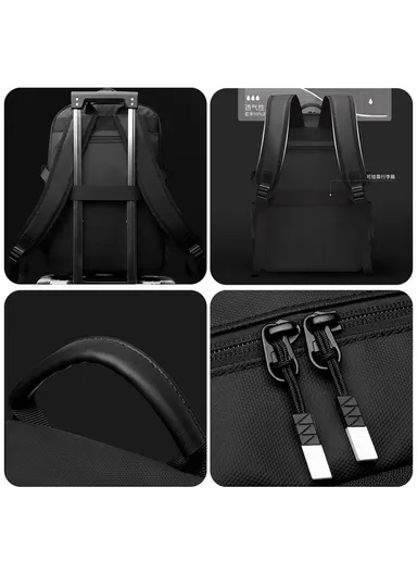 Travel Backpack Business Laptop Daypack 900D Fabric Students Double Shoulder Bag 1328 - Dark Blue