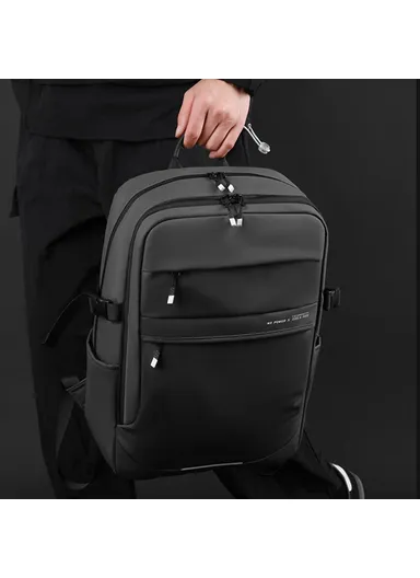 Travel Backpack Business Laptop Daypack 900D Fabric Students Double Shoulder Bag 1328 - Black