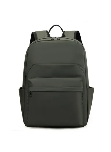 Men Backpack Business Casual Daypack Outdoor Travel Waterproof Double Shoulder Bag 3425 - Army Green