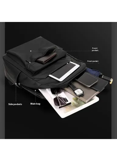 Men Backpack Business Casual Daypack Outdoor Travel Waterproof Double Shoulder Bag 3425 - Army Green