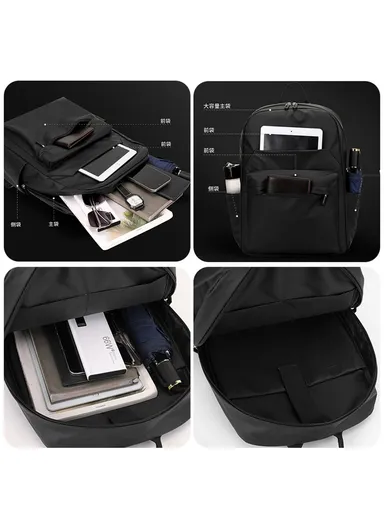 Men Backpack Business Casual Daypack Outdoor Travel Waterproof Double Shoulder Bag 3425 - Army Green