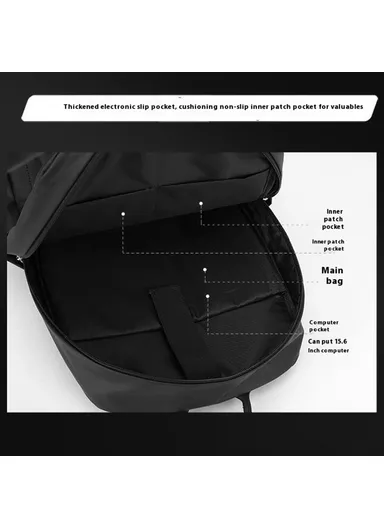 Men Backpack Business Casual Daypack Outdoor Travel Waterproof Double Shoulder Bag 3425 - Dark Blue