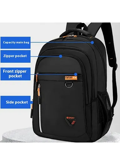 Large Capacity Business Laptop Backpack Men Outdoor Casual Travel Student School Bag - Orange
