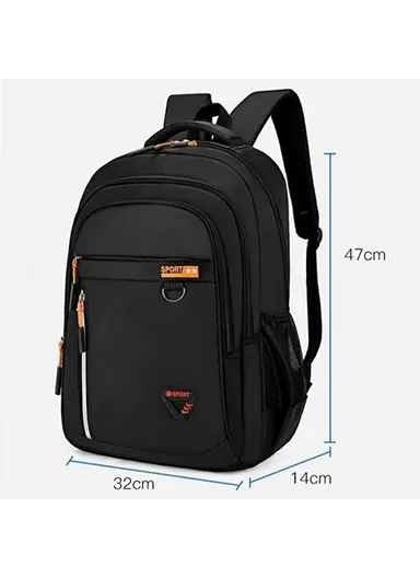 Large Capacity Business Laptop Backpack Men Outdoor Casual Travel Student School Bag - Orange