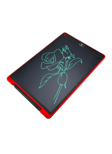 12" LCD Writing Tablet Erasable Drawing Tablet Portable Drawing Pad One-Click Erase with Lock Button for Kids Learning Gift Creative Toy - Red / Single Color Screen