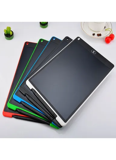 12" LCD Writing Tablet Erasable Drawing Tablet Portable Drawing Pad One-Click Erase with Lock Button for Kids Learning Gift Creative Toy - Pink / Single Color Screen