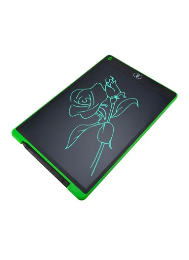 12" LCD Writing Tablet Erasable Drawing Tablet Portable Drawing Pad One-Click Erase with Lock Button for Kids Learning Gift Creative Toy - Green / Single Color Screen