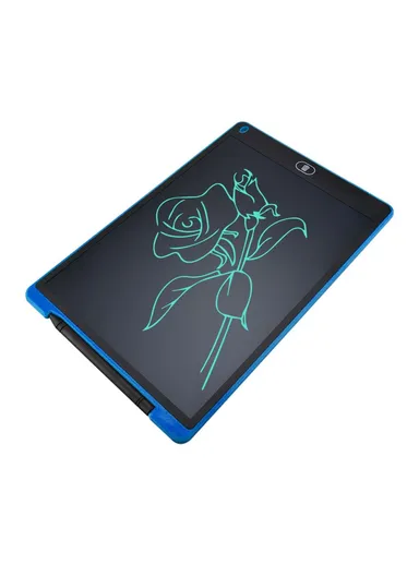 12" LCD Writing Tablet Erasable Drawing Tablet Portable Drawing Pad One-Click Erase with Lock Button for Kids Learning Gift Creative Toy - Blue / Single Color Screen