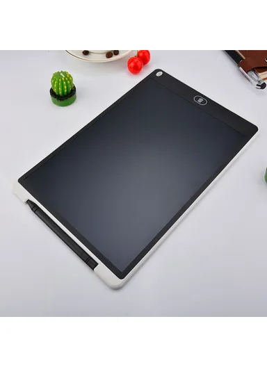 12" LCD Writing Tablet Erasable Drawing Tablet Portable Drawing Pad One-Click Erase with Lock Button for Kids Learning Gift Creative Toy - Blue / Single Color Screen