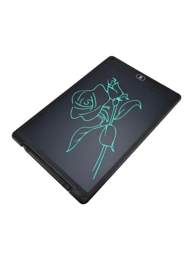 12" LCD Writing Tablet Erasable Drawing Tablet Portable Drawing Pad One-Click Erase with Lock Button for Kids Learning Gift Creative Toy - Black / Single Color Screen