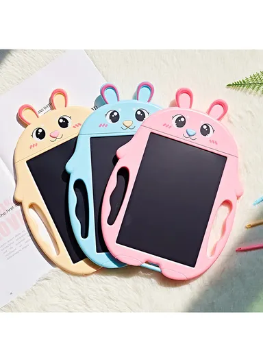 9-inch Writing Tablet Drawing Pad Handwriting Writing Board  for Children Kids Office, Home, School - Rabbit/Pink