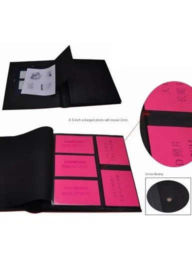 PU Leather Cover Photo Album 6 Inch Photos 500 Capacity Inserts Storage Book - Plain Texture / Blue