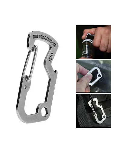 D Shaped Stainless Steel Multi-functional Opener for Outdoor Activities