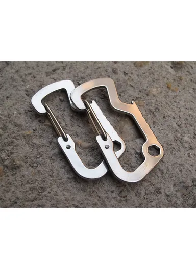 D Shaped Stainless Steel Multi-functional Opener for Outdoor Activities