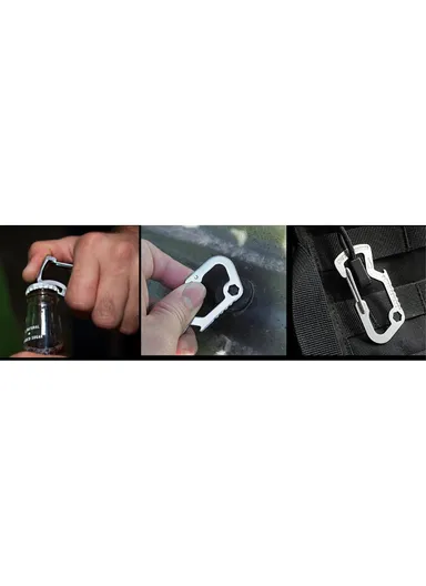 D Shaped Stainless Steel Multi-functional Opener for Outdoor Activities