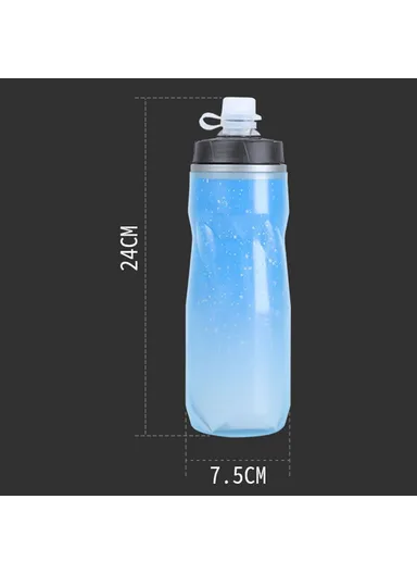 Insulated Cycling Water Bottle Fluorescent Squeeze Sport Bottle (BPA-Free, No FDA) - Ocean Bubbles