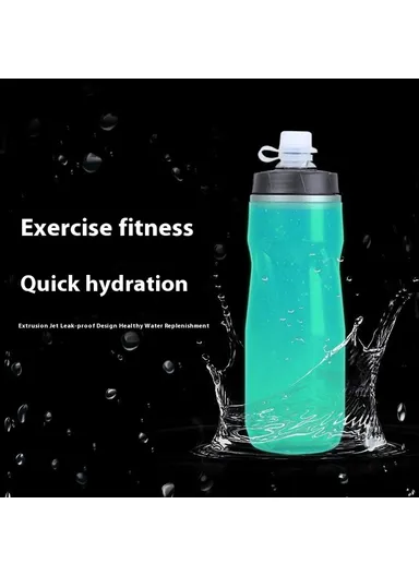 Insulated Cycling Water Bottle Fluorescent Squeeze Sport Bottle (BPA-Free, No FDA) - Ocean Bubbles