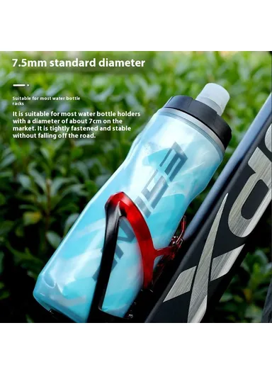 Insulated Cycling Water Bottle Fluorescent Squeeze Sport Bottle (BPA-Free, No FDA) - Simple Lines