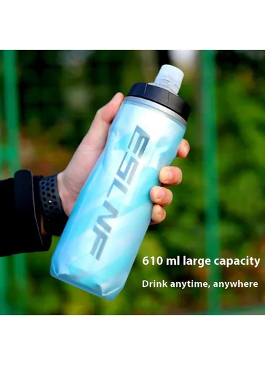Insulated Cycling Water Bottle Fluorescent Squeeze Sport Bottle (BPA-Free, No FDA) - Simple Lines