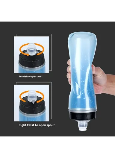 Insulated Cycling Water Bottle Fluorescent Squeeze Sport Bottle (BPA-Free, No FDA) - Simple Lines