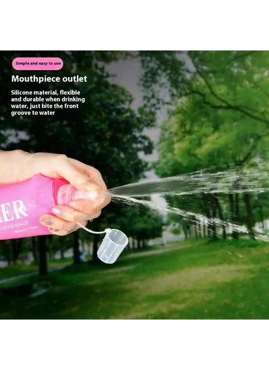 500ml Outdoor Sports Water Bottle Portable Collapsible TPU Soft Water Bag for Running (No FDA, BPA-Free) - Hot Pink
