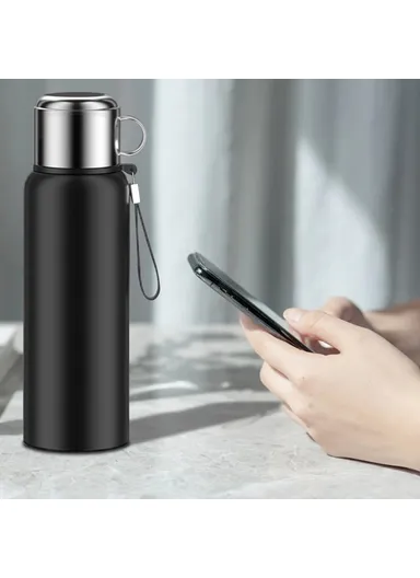 1500ml 304 Stainless Steel Tea Infuser Cup Vacuum Insulated Water Bottle for Travel Outdoor (BPA Free, No FDA) - Silver
