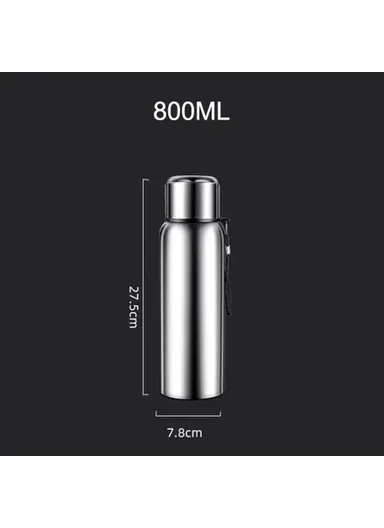 800ml 304 Stainless Steel Tea Infuser Cup Vacuum Insulated Water Bottle for Travel Outdoor (BPA Free, No FDA) - Silver