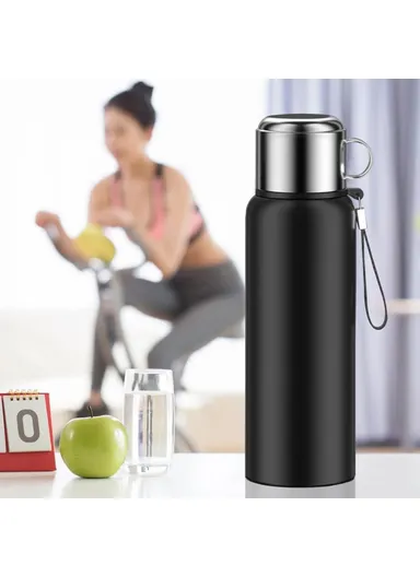 800ml 304 Stainless Steel Tea Infuser Cup Vacuum Insulated Water Bottle for Travel Outdoor (BPA Free, No FDA) - Silver