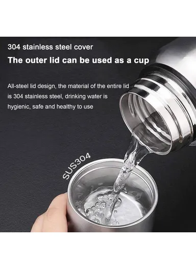 800ml 304 Stainless Steel Tea Infuser Cup Vacuum Insulated Water Bottle for Travel Outdoor (BPA Free, No FDA) - Black