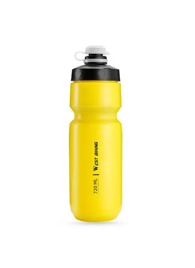 720ML Cycling Water Bottle for Road Mountain Bike Leak Proof Squeeze Kettle (BPA Free, No FDA) - Yellow