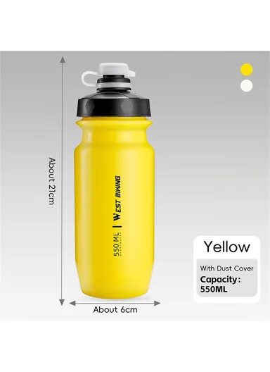 720ML Cycling Water Bottle for Road Mountain Bike Leak Proof Squeeze Kettle (BPA Free, No FDA) - Yellow