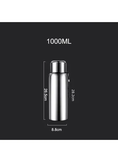 1000ml 304 Stainless Steel Tea Infuser Cup Vacuum Insulated Water Bottle for Travel Outdoor (BPA Free, No FDA) - Black