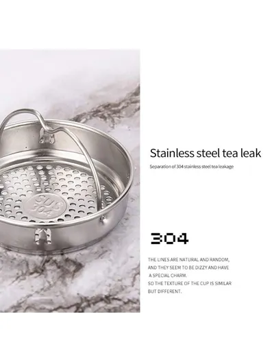 1000ml 304 Stainless Steel Tea Infuser Cup Vacuum Insulated Water Bottle for Travel Outdoor (BPA Free, No FDA) - Black