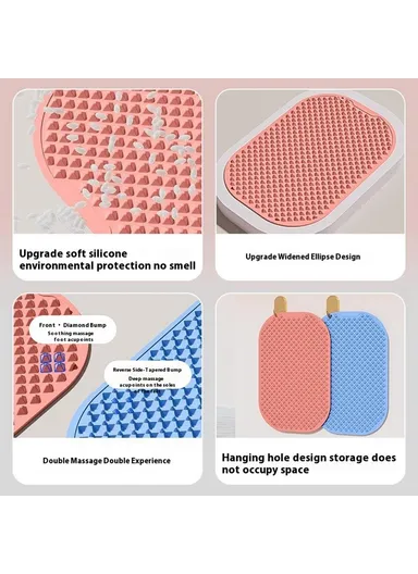 Foot Massage Mat Silicone Acupressure Board for Reflexology Pressure Point Therapy - Grey