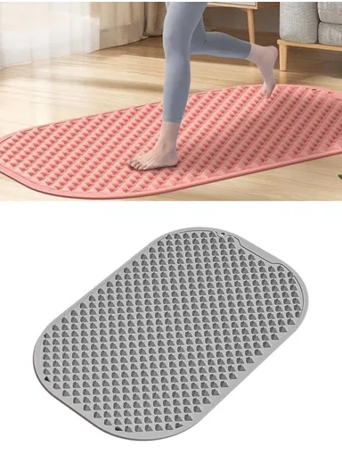 Foot Massage Mat Silicone Acupressure Board for Reflexology Pressure Point Therapy - Grey
