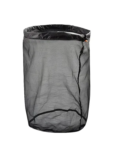Drawstring Mesh Laundry Storage Bag Litter Pouch Multifunction Fishing Net Easy Folding for Travelling Camping Hiking - Black / XXL 