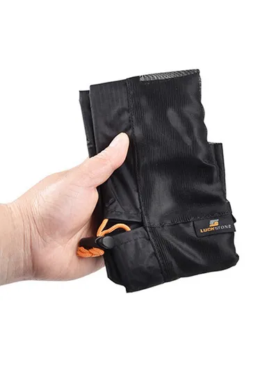 Drawstring Mesh Laundry Storage Bag Litter Pouch Multifunction Fishing Net Easy Folding for Travelling Camping Hiking - Black / XXL 