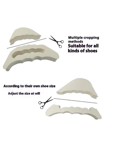 Forefoot Insert Pad, High Heels Toe Plug Sponge, Shoes Cushion Feet Filler Half Insoles - Beige