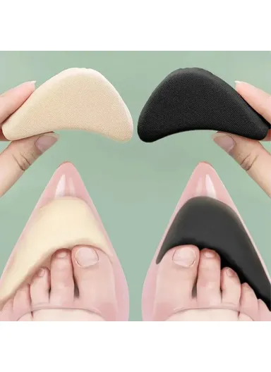 2Pcs Shoe Filler, Women Reusable Oversized Shoe Toe Insert Cushion - Black