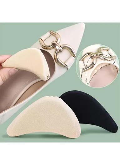 2Pcs Shoe Filler, Women Reusable Oversized Shoe Toe Insert Cushion - Black