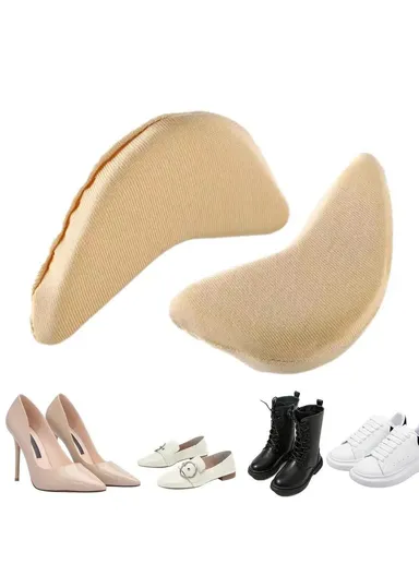 2Pcs Shoe Filler, Women Reusable Oversized Shoe Toe Insert Cushion - Nude