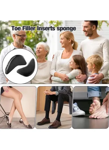 2Pcs Shoe Filler, Women Reusable Oversized Shoe Toe Insert Cushion - Nude