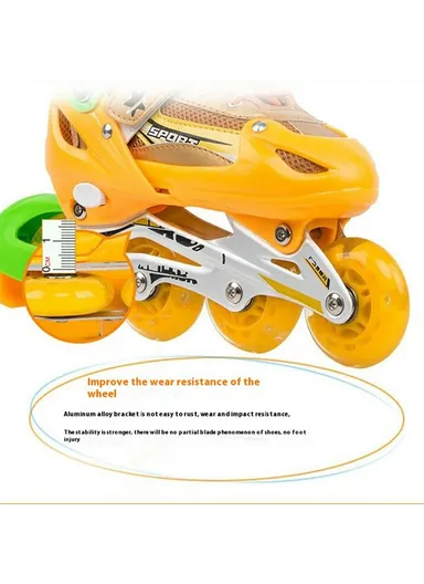 1 Pair Children Full Flash 8 Wheels Roller Skates, Skating Shoes with Helmet &amp; Protective Gear - M / Pink