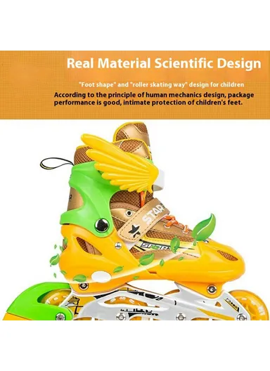 1 Pair Children Full Flash 8 Wheels Roller Skates, Skating Shoes with Helmet &amp; Protective Gear - M / Blue