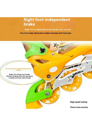 1 Pair Children Full Flash 8 Wheels Roller Skates, Skating Shoes with Helmet &amp; Protective Gear - M / Blue