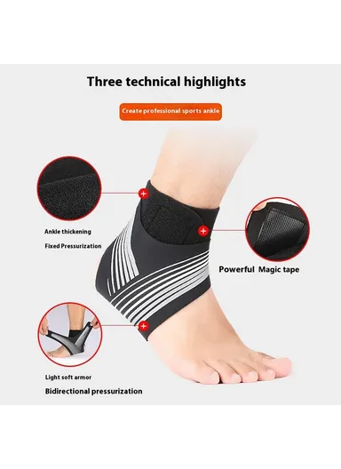 Compression Ankle Brace Support, Adjustable Wrap for Sprained Ankle AB039  - Green / Left Foot / M