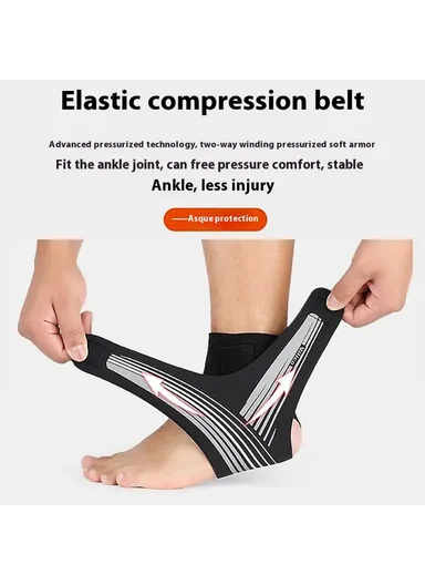 Compression Ankle Brace Support, Adjustable Wrap for Sprained Ankle AB039  - Green / Left Foot / S