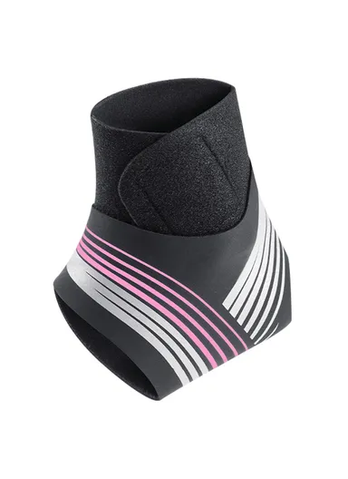 Compression Ankle Brace Support, Adjustable Wrap for Sprained Ankle AB039 - Pink / Right Foot / M